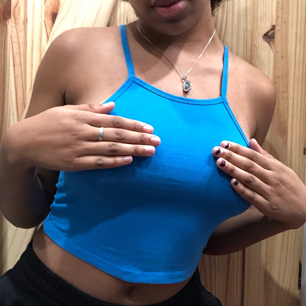 Blue crop top